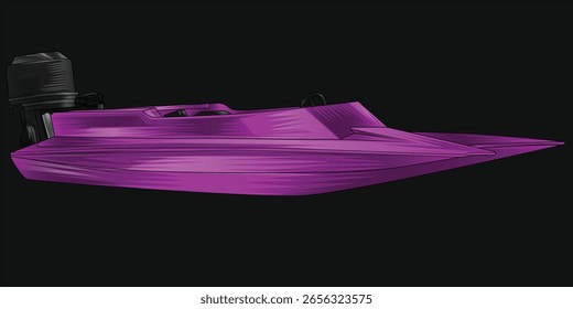 boat isolated on black background for poster, t-shirt print, business element, social media content, blog, sticker, vlog, and card. vector illustration.