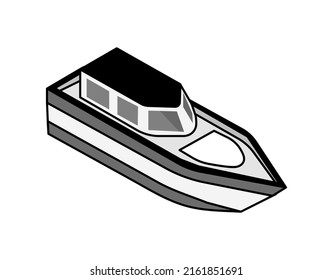Icono de diseño isométrico del barco. Ilustración web de vectores. 3.ª colorida concepción