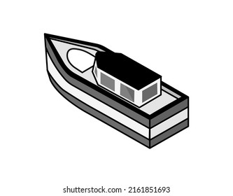 Boat isometric design icon. Vector web illustration. 3d colorful concept