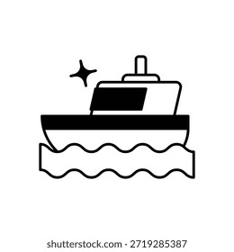 Icono de viaje en barco Vector ilustración de stock