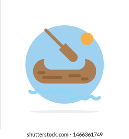 Boat, Kayak, Canada Abstract Circle Background Flat color Icon. Vector Icon Template background