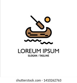 Boat, Kayak, Canada Business Logo Template. Flat Color