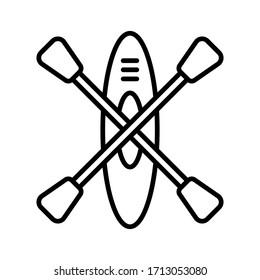 Boat Kayak Icon vector image. Can be used for Summer & Holidays. Suitable for mobile apps, web apps and print media.