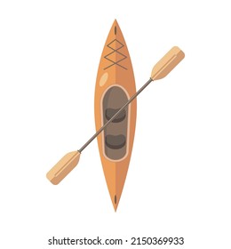 Boat kayak with oar on white background. vector illustration