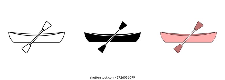 boat kayak Set icon, Vector Design Template. vector illustration. Navigation icon