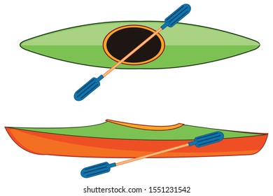 Boat kayak type overhand and from the side