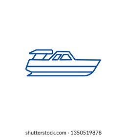 Boat Launch,yacht Line Icon Concept. Boat Launch,yacht Flat  Vector Symbol, Sign, Outline Illustration.