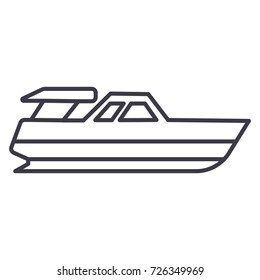 boat launch,yacht vector line icon, sign, illustration on background, editable strokes