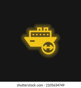 Boat Length yellow glowing neon icon