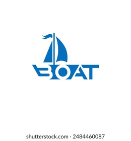 Carta del barco, espacio negativo. Diseño de logotipo de marca.
