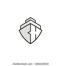 boat line art logo vector icon