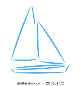 boat line art vector 