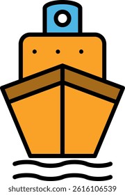 Boat Line Filled Vector Icon Design