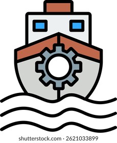 Boat Line Filled Vector Icon Design