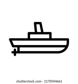 boat line icon illustration vector graphic 