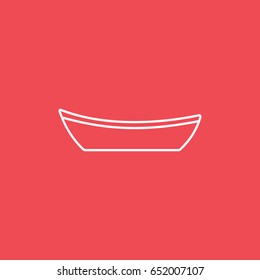 Boat Line Icon On Red Background