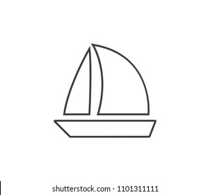Boat line icon on white background