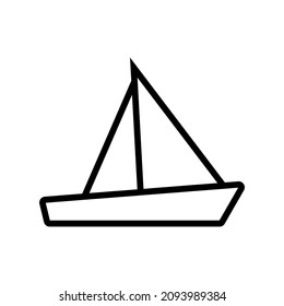 Boat line icon, sailboat vector logo isolated on white background