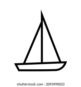 Icono de línea de barco, logo del vector de velero aislado en fondo blanco