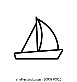 Boat line icon, sailboat vector logo isolated on white background