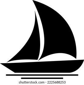 Boat line icon, sailboat vector logo isolated on white background.eps
