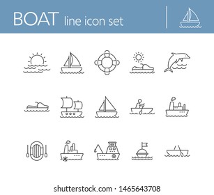 Boat line icon set. Sea transportation concept. Vector illustration can be used for topics like marine, transport, travel