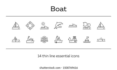 Boat line icon set. Sea transportation concept. Vector illustration can be used for topics like marine, transport, travel