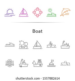 Boat line icon set. Sea transportation concept. Vector illustration can be used for topics like marine, transport, travel