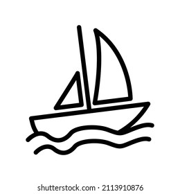 icono de la línea de barco. diseño simple editable. vector de plantilla de diseño
