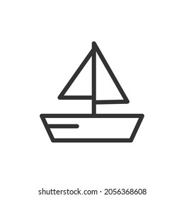Boat line icon. Web symbol for web and apps. Sign design in outline style. Boat stroke object.
