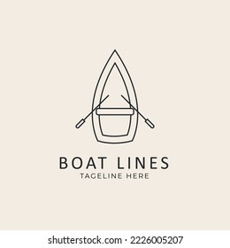 boat line logo art vector illustration design