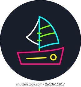 Boat Line Multi Colour Circle
