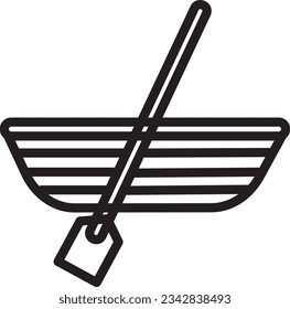 Boat Line Oar Outline Icon