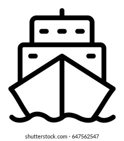 Boat Line Vector Icon