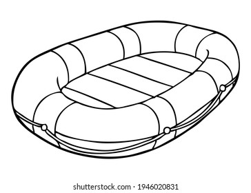 boat line vector illustration,
isolated on white background.top view