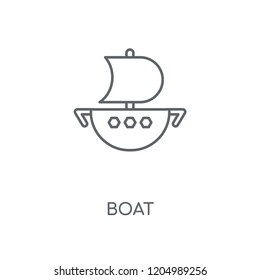 Boat linear icon. Boat concept stroke symbol design. Thin graphic elements vector illustration, outline pattern on a white background, eps 10.