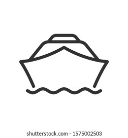 Boat, linear icon. Editable stroke