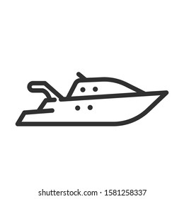 Boat, linear icon. Editable stroke