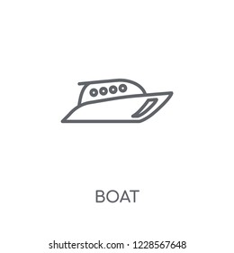 Boat linear icon. Modern outline Boat logo concept on white background from Transportation collection. Suitable for use on web apps, mobile apps and print media.