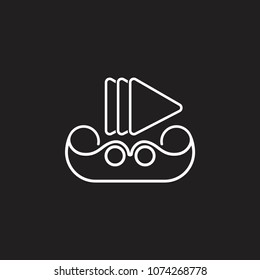 boat lines art symbol logo vector