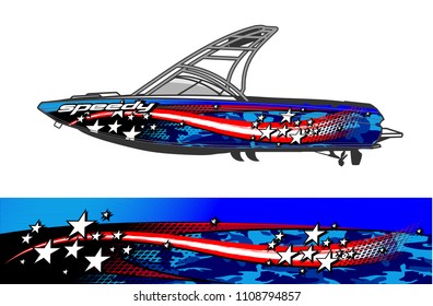 boat livery graphic vector. Abstract background for vehicle vinyl wrap.