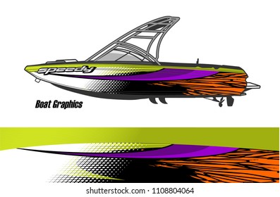 boat livery graphic vector. Abstract background for vehicle vinyl wrap.
