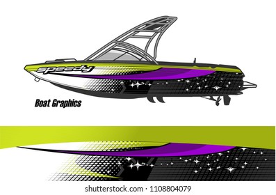 boat livery graphic vector. Abstract background for vehicle vinyl wrap.