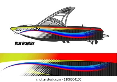 boat livery graphic vector. Abstract background for vehicle vinyl wrap.