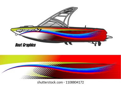 boat livery graphic vector. Abstract background for vehicle vinyl wrap.