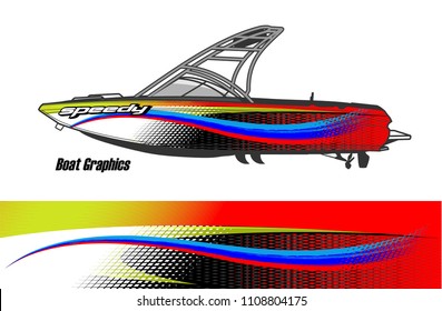 boat livery graphic vector. Abstract background for vehicle vinyl wrap.