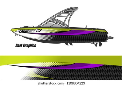 boat livery graphic vector. Abstract background for vehicle vinyl wrap.