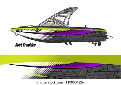 boat livery graphic vector. Abstract background for vehicle vinyl wrap.