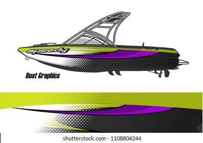 boat livery graphic vector. Abstract background for vehicle vinyl wrap.