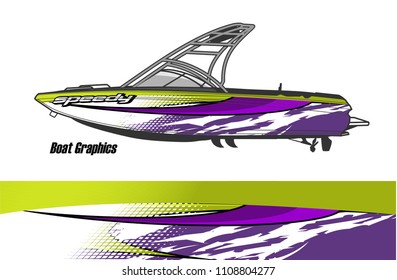 boat livery graphic vector. Abstract background for vehicle vinyl wrap.